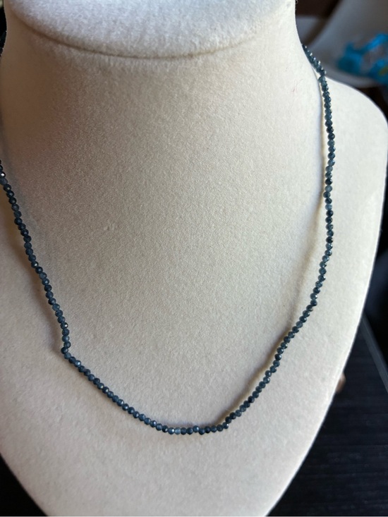 Jewelry - Delicate Faceted Dark Blue Gemstone Choker  Necklace